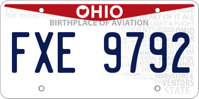 OH license plate FXE9792