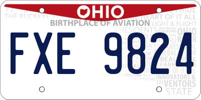 OH license plate FXE9824