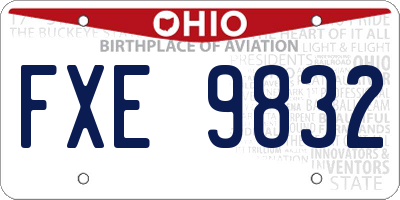 OH license plate FXE9832