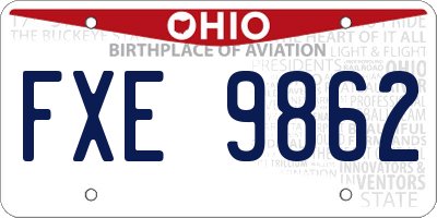 OH license plate FXE9862