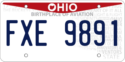 OH license plate FXE9891