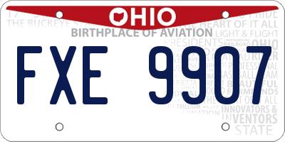OH license plate FXE9907