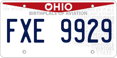 OH license plate FXE9929