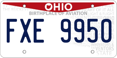 OH license plate FXE9950