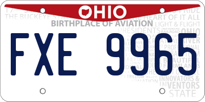 OH license plate FXE9965