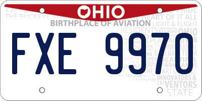 OH license plate FXE9970