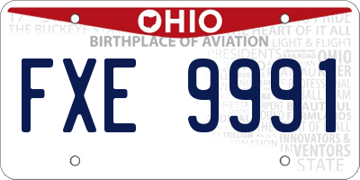 OH license plate FXE9991