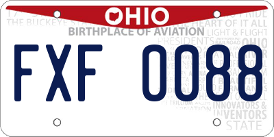OH license plate FXF0088