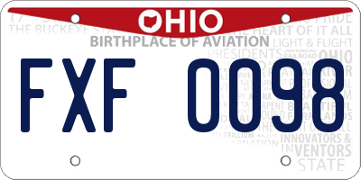 OH license plate FXF0098