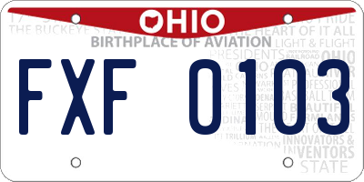 OH license plate FXF0103