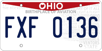 OH license plate FXF0136