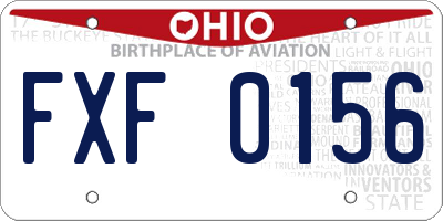 OH license plate FXF0156