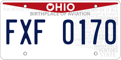 OH license plate FXF0170