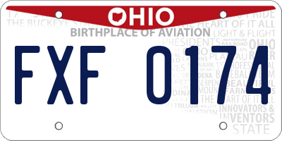 OH license plate FXF0174