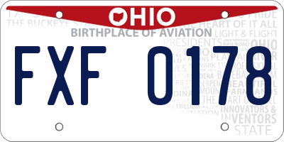 OH license plate FXF0178