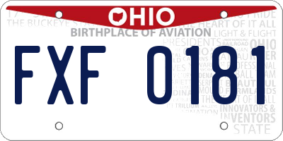 OH license plate FXF0181