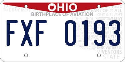 OH license plate FXF0193
