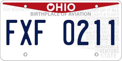 OH license plate FXF0211