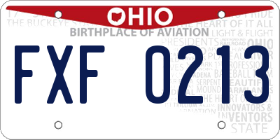 OH license plate FXF0213