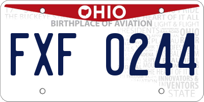 OH license plate FXF0244