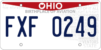 OH license plate FXF0249