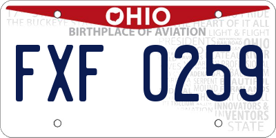 OH license plate FXF0259