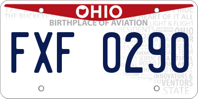OH license plate FXF0290