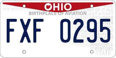 OH license plate FXF0295