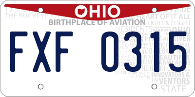 OH license plate FXF0315