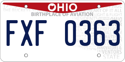 OH license plate FXF0363