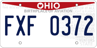 OH license plate FXF0372