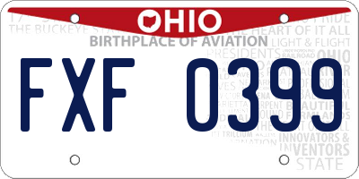 OH license plate FXF0399