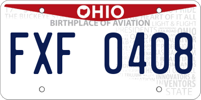 OH license plate FXF0408