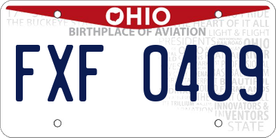 OH license plate FXF0409