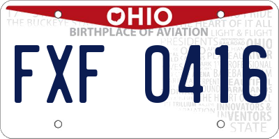 OH license plate FXF0416