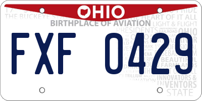 OH license plate FXF0429