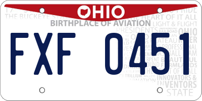OH license plate FXF0451