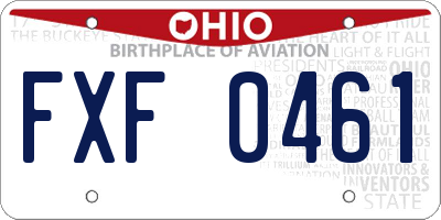 OH license plate FXF0461