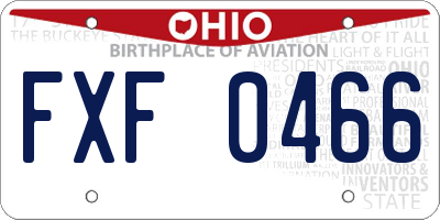 OH license plate FXF0466