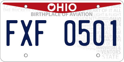 OH license plate FXF0501