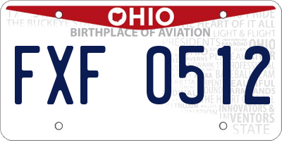 OH license plate FXF0512