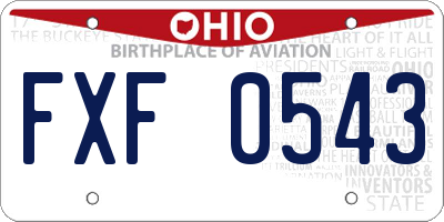 OH license plate FXF0543
