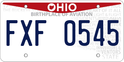OH license plate FXF0545
