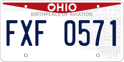 OH license plate FXF0571