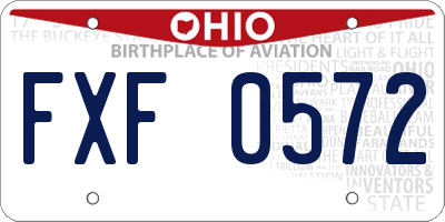 OH license plate FXF0572