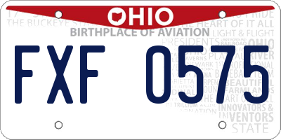 OH license plate FXF0575