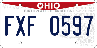 OH license plate FXF0597