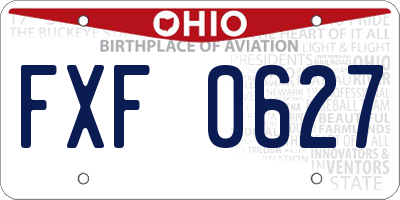 OH license plate FXF0627