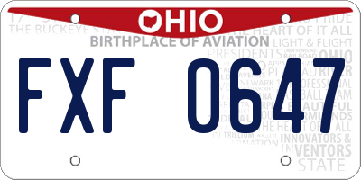 OH license plate FXF0647