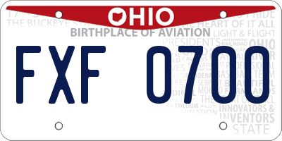 OH license plate FXF0700